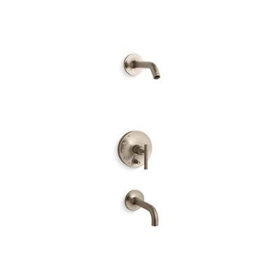 Kohler Purist Rite-temp Bath and Shower Trim Kit with Push-button Diverter and Lever Handle,...