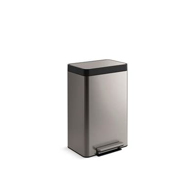 Dual-compartment step trash can - Stainless Steel