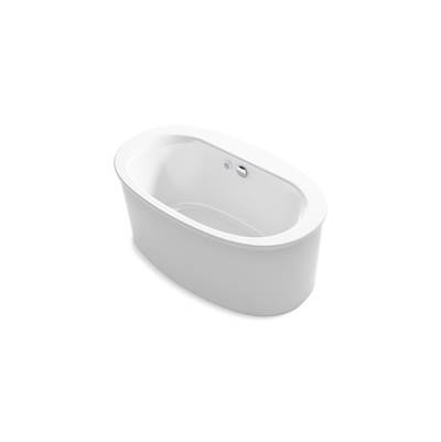 Kohler Sunstruck 60-1/2'' x 34-1/2'' freestanding Heated BubbleMassageE air bath with straight shroud - White