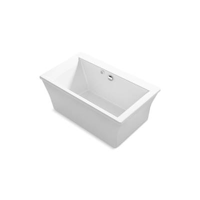 Kohler Stargaze 60'' x 34'' freestanding Heated BubbleMassageE air bath with fluted shroud - White