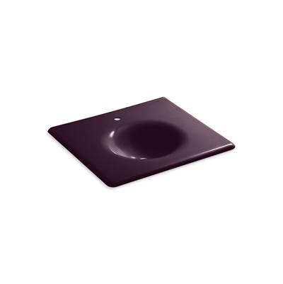 Kohler Iron/impressions 25'' Enameled Cast Iron Vanity Top with Integrated Round Sink - Black Plum