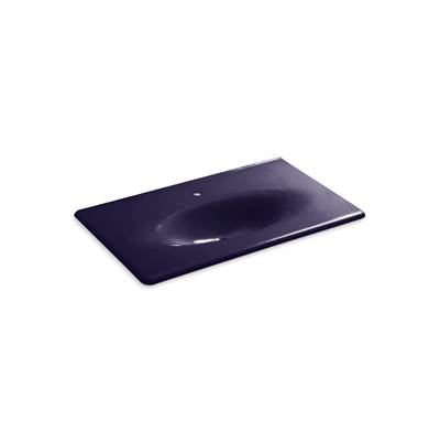 Kohler Iron/impressions 37'' Enameled Cast Iron Vanity Top with Integrated Oval Sink - Indigo Blue