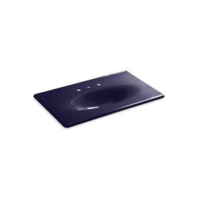 Kohler Iron/impressions 37'' Enameled Cast Iron Vanity Top with Integrated Oval Sink - Indigo Blue