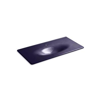 Kohler Iron/impressions 43'' Enameled Cast Iron Vanity Top with Integrated Oval Sink - Indigo Blue