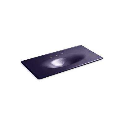 Kohler Iron/impressions 43'' Enameled Cast Iron Vanity Top with Integrated Oval Sink - Indigo Blue
