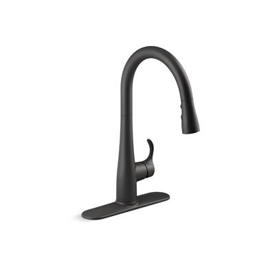Kohler Simplice Touchless pull-down kitchen sink faucet with three-function sprayhead - Matte Black
