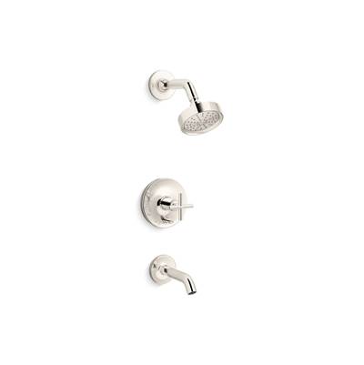 Kohler Purist Rite-temp Bath and Shower Trim Kit with Push-button Diverter and Cross Handle, 1.75...