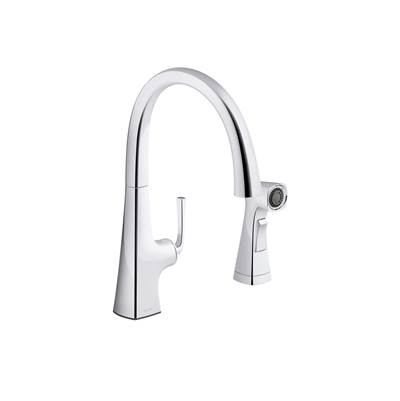 Graze Single-handle kitchen sink faucet with two-function side sprayer - Polished Chrome