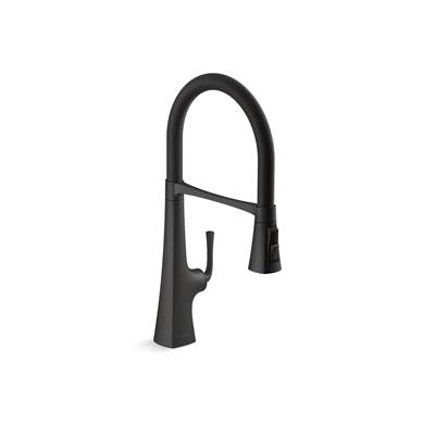 Graze Semi-professional kitchen sink faucet with three-function sprayhead - Matte Black