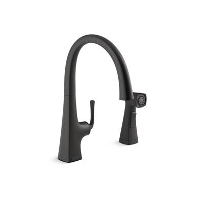Graze Single-handle kitchen sink faucet with two-function side sprayer - Matte Black