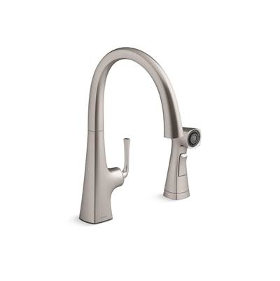 Graze Single-handle kitchen sink faucet with two-function side sprayer - Vibrant Stainless