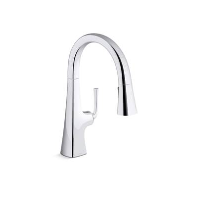 Graze Pull-down kitchen sink faucet with three-function sprayhead - Polished Chrome