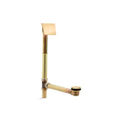 Kohler Tea-for-Two 1-1/2'' contoured pop-up drain and overflow for above- or through-the-floor installation - Vibrant Brushed Moderne Brass