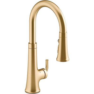 Kohler | Tone | Pull Down Kitchen Faucet - Vibrant Brushed Moderne Brass