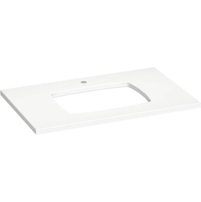 Kohler Silestone Quartz 37-in Vanity Top with Carillon Rectangle Cutout - Miami White
