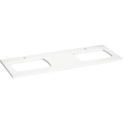 Kohler Silestone Quartz 61-in Vanity Top with Double Carillon Rectangle Cutouts - Miami White