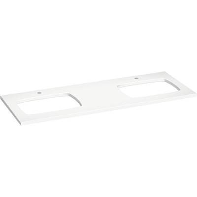 Kohler Silestone Quartz 61-in Vanity Top with Double Carillon Rectangle Cutouts - Miami White