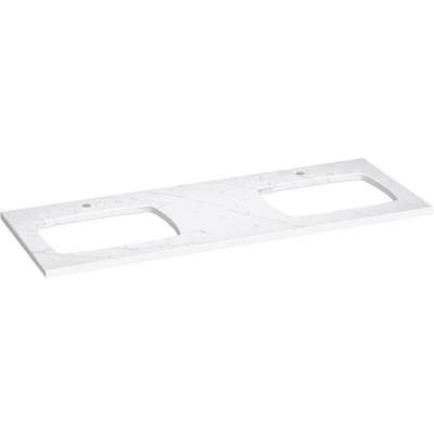 Kohler Silestone Quartz 61-in Vanity Top with Double Carillon Rectangle Cutouts - Et Statuario
