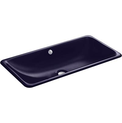Kohler Iron Plains Trough Rectangle Drop-in/undermount Bathroom Sink - Indigo Blue