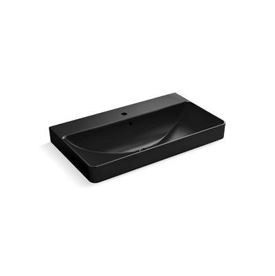 Kohler Vox Rectangle Vessel Bathroom Sink With Single Faucet Hole - Black Black