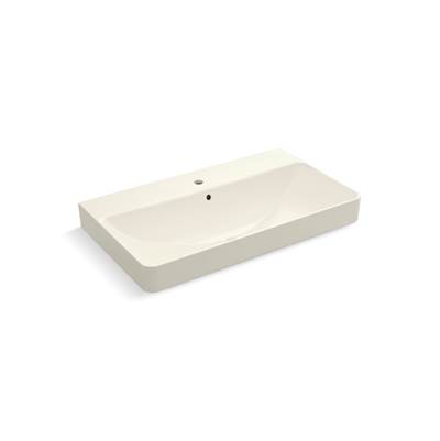 Kohler Vox Rectangle Vessel Bathroom Sink With Single Faucet Hole - Biscuit