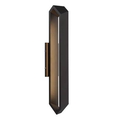 George Kovacs Pitch Coal Outdoor LED Wall Mount - Etched Glass in Sand Coal