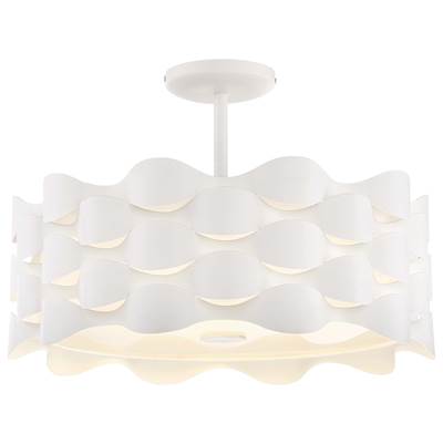 George Kovacs Coastal Current LED Semi Flush in Sand White