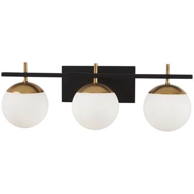 George Kovacs Alluria 3-Light Vanity in Weathered Black Autumn Gold