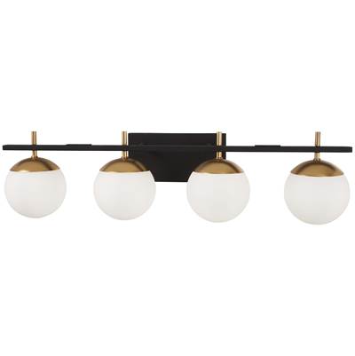 George Kovacs Alluria Four-Light Vanity in Weathered Black Autumn Gold