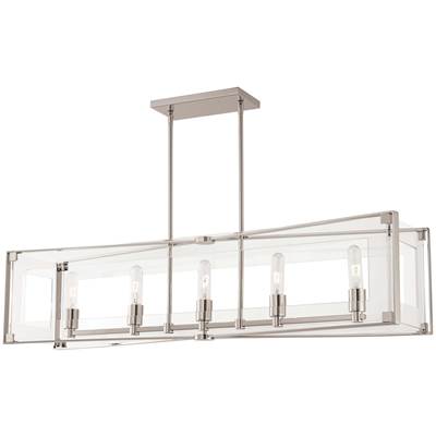 George Kovacs Crystal Clear 5 Light Island Light in Polished Nickel