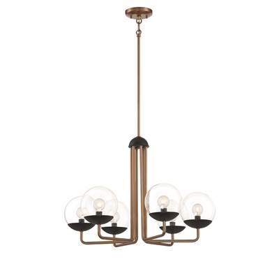 George Kovacs Outer Limits 6-Light Chandelier in Painted Bronze Natural Brush