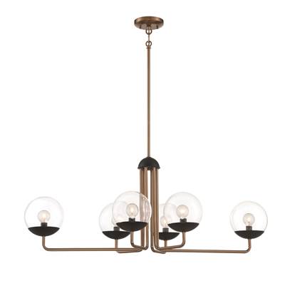 George Kovacs Outer Limits 6 Light Island in Painted Bronze Natural Brush