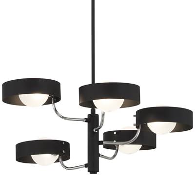 George Kovacs Lift Off 5-Light Chandelier in Sand Coal Polished Nickel