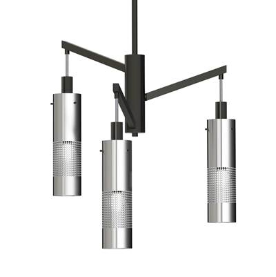 George Kovacs Grid 3 3-Light Chandelier in Coal Brushed Nickel
