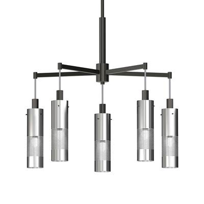 George Kovacs Grid 3 5-Light Chandelier in Coal Brushed Nickel
