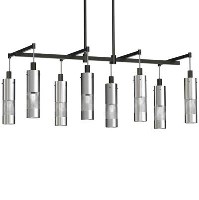 George Kovacs Grid 3 8-Light Island in Coal Brushed Nickel
