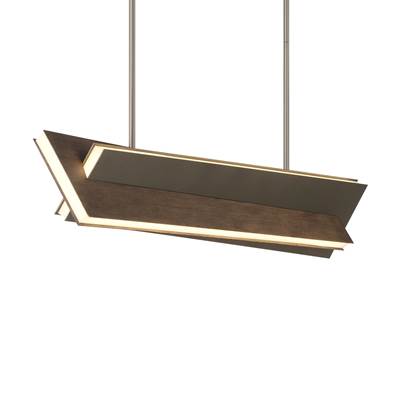 George Kovacs Intersezioni 60W Led Island Light in Midnight Iron Faux Walnut