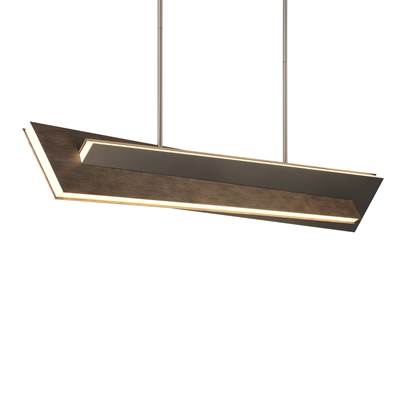 George Kovacs Intersezioni 80W Led Island Light in Midnight Iron Faux Walnut