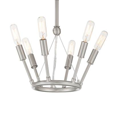 George Kovacs Royalty 6-Light Semi Flush in Brushed Nickel