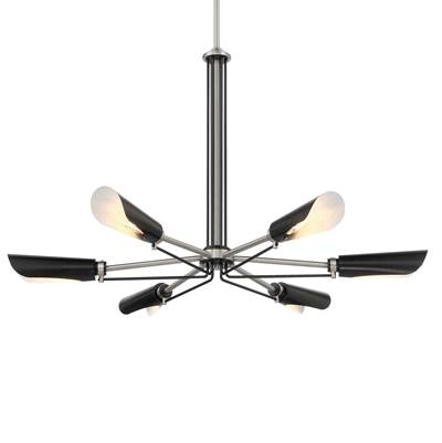 George Kovacs Turbine 6-Light Chandelier in Coal Brushed Nickel