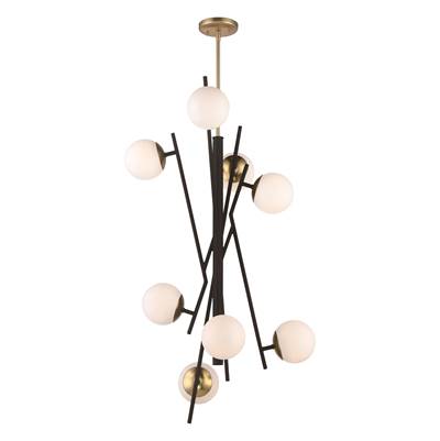 George Kovacs Alluria 8-Light LED Foyer in Weathered Black Autumn Gold