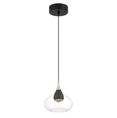 George Kovacs Arabesque 1-Light LED Mini Pendant in Coal Brushed Gold