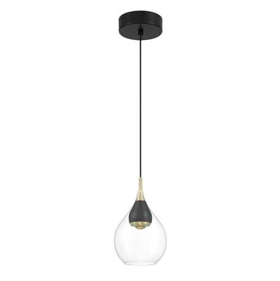 George Kovacs Arabesque 1-Light LED Mini Pendant in Coal Brushed Gold