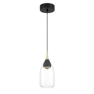 George Kovacs Arabesque 1-Light LED Mini Pendant in Coal Brushed Gold