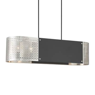 George Kovacs Noho By Robin Baron 6-Light Island Pendant in Brushed Nickel and Sand Coal