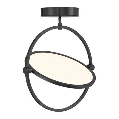 George Kovacs Studio 23 LED Semi Flush - Etched Acrylic Diffuser in Coal