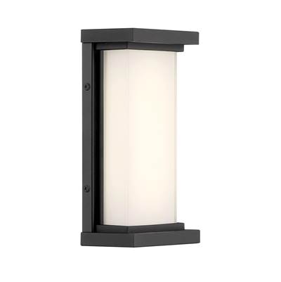 George Kovacs Caption 10" LED Outdoor Wall Mount - Frosted Aquarium Glass in Sand Coal