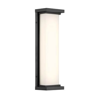 George Kovacs Caption 16" LED Outdoor Wall Mount - Frosted Aquarium Glass in Sand Coal