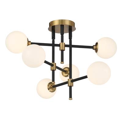 George Kovacs Cosmet Flush Mount Light - 6 Light in Brass