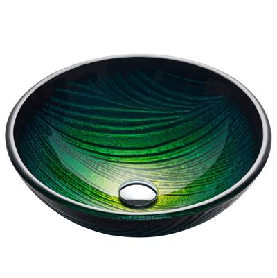 Kraus Nature Series® Round Glass Vessel Bathroom Sink - 17" in Green
